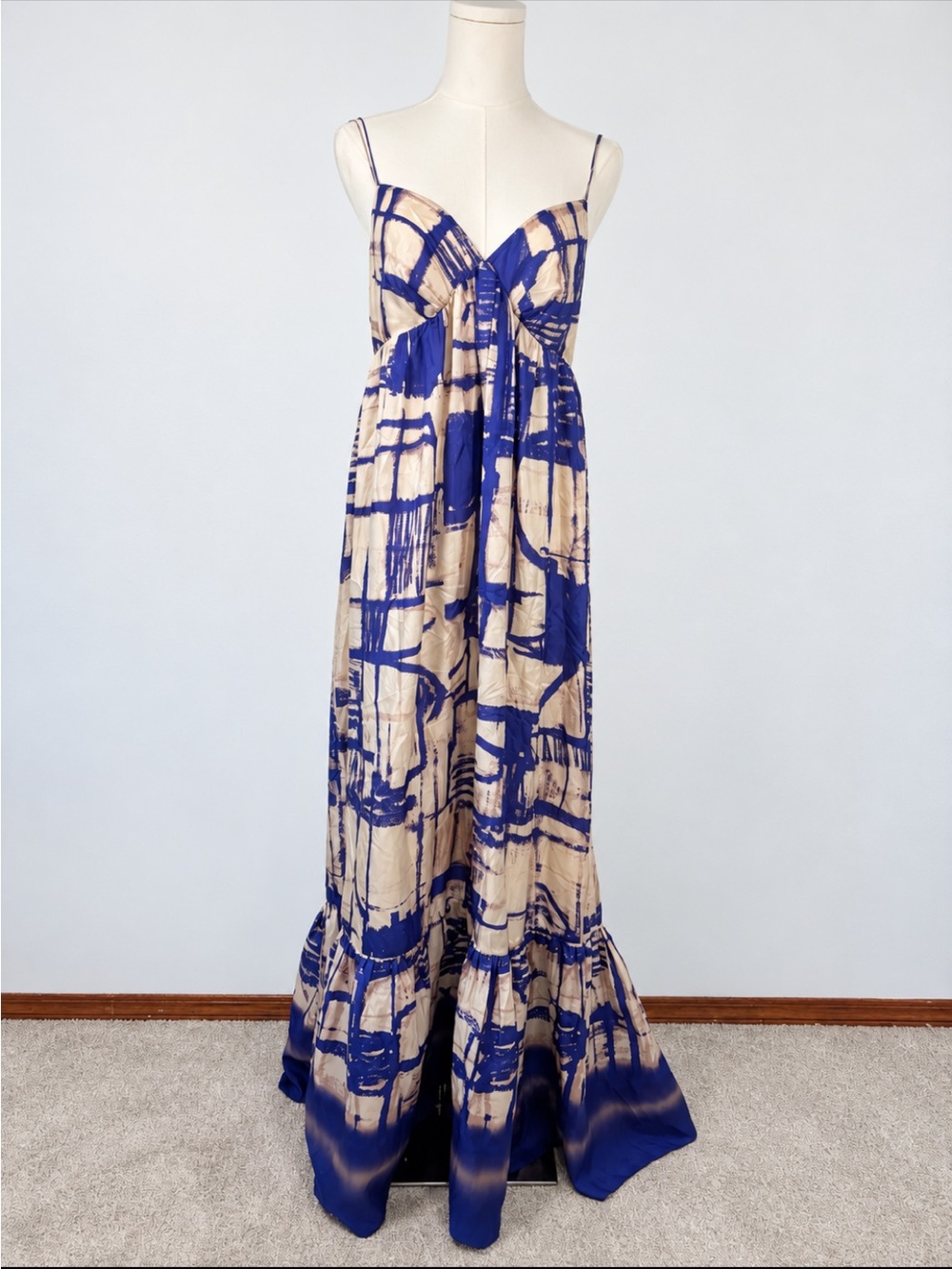 Anthropologie Isabella Sinclair 100% Silk Maxi Dress Size 12 NWT